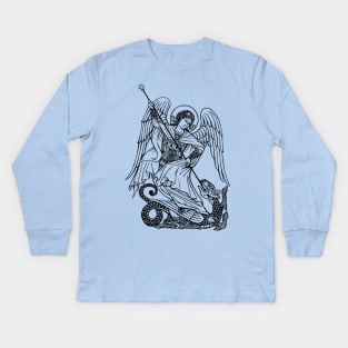 Saint Michael Archangel and the dragon Kids Long Sleeve T-Shirt